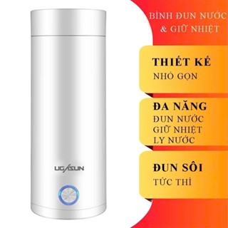 Bình đun nước siêu tốc mini, bình nước kiêm ấm siu tốc 400ml