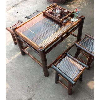 Bộ Bàn Ghế Mây Tre Đan Hun Khói Đã Xử Lý Hợp Mọi Không Gian Decor Tết Chợ Quê/ Sân Vườn/ Homestay