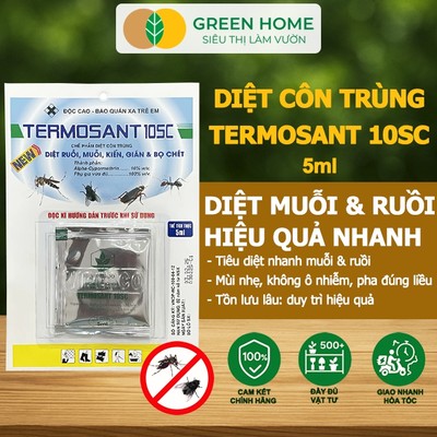 3 Gói Thuốc Diệt Muỗi GreenHome, TERMOSANT 10SC, Gói 5ml, Chính Hãng, An Toàn, Hiệu Quả Khi Sử Dụng