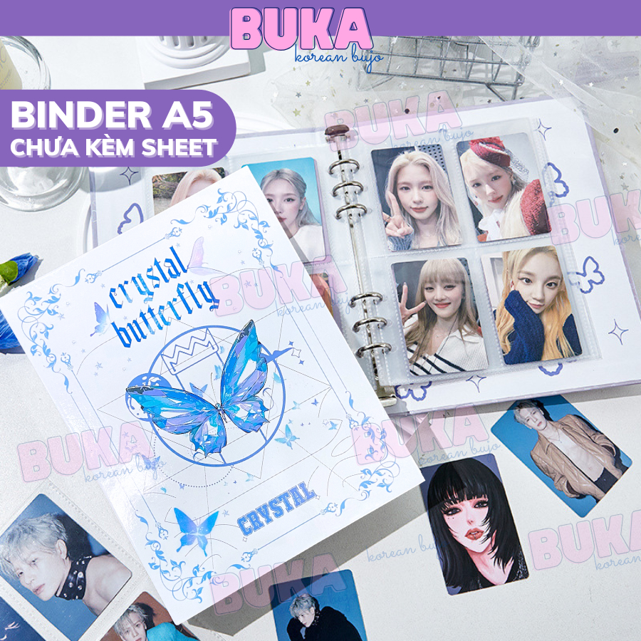 Sổ còng Binder đựng card sheet a5 hoạt hình dễ thương Buka clb đựng card binder sanrio, kuromi đựng 