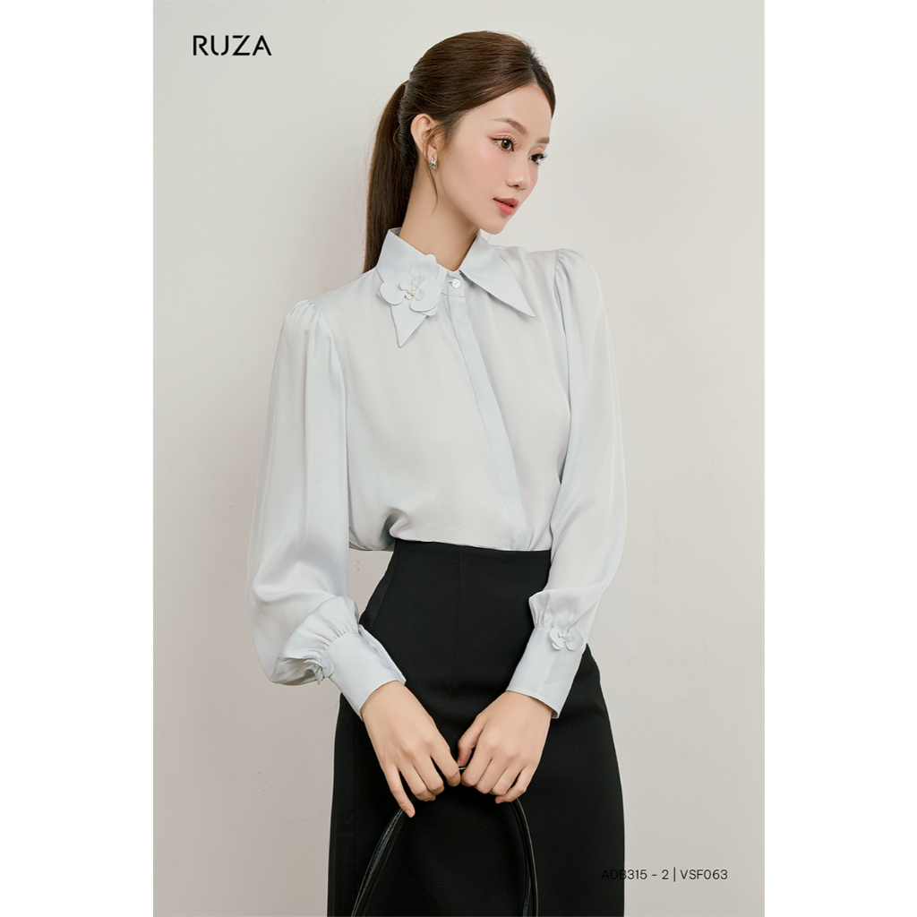Áo sơ mi nữ tay dài RUZA công sở thiết kế thanh lịch sang trọng ADB315
