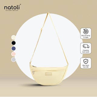 Túi đeo chéo nữ hình bán nguyệt NATOLI túi bánh bao chần bông vải canvas chống nước tốt-Soft Touch Crossbag T26