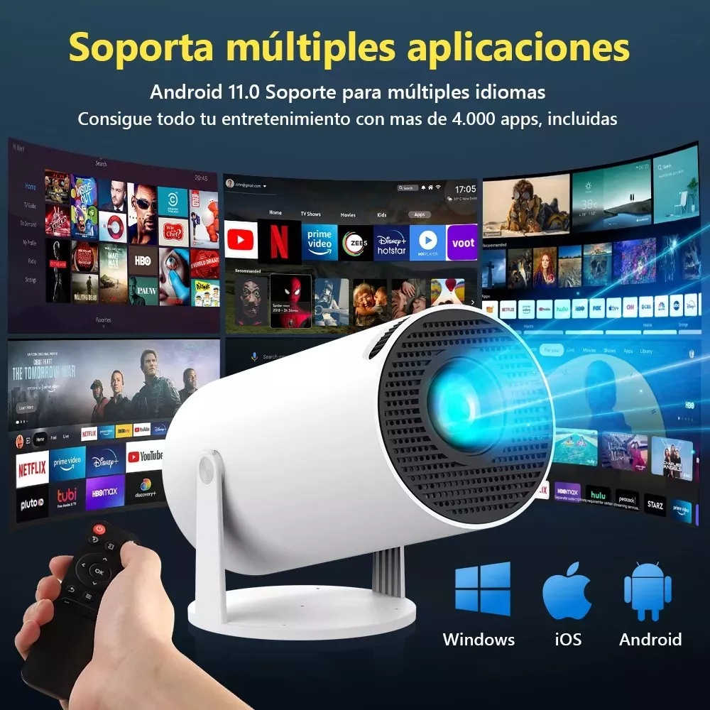 Máy chiếu mini HY300/HY300 Pro Full HD 4K WiFi6 Bluetooth5.0 Android11 Hỗ trợ kết nối với điện thoại di động và máy tính | BigBuy360 - bigbuy360.vn