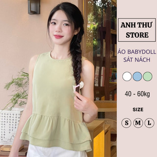  Áo Bèo Babydoll Sát Nách Layer 2 Tầng Nữ Chất Thô Hàn Mềm Mát Cho Mùa Hè Bigsize Phong Cách Vintage Hàn Quốc 438 