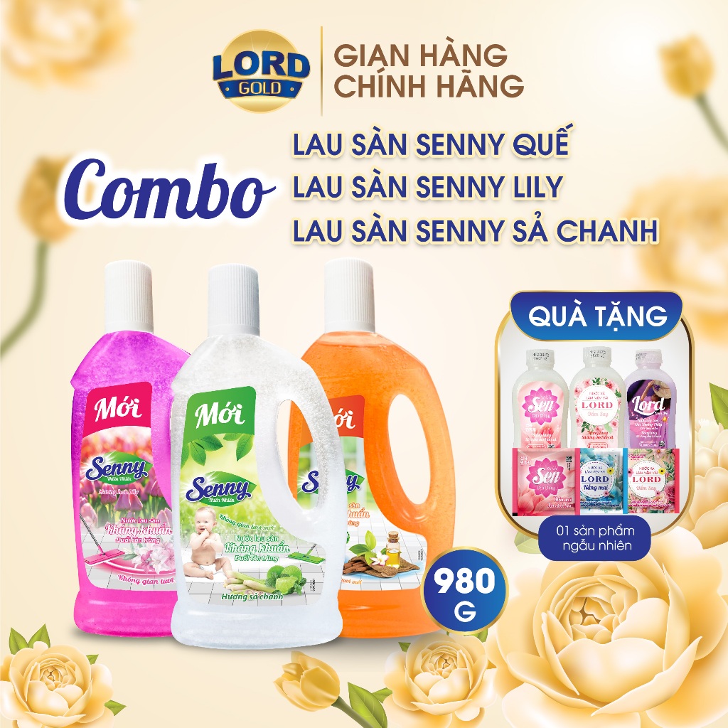 Combo 3 Nước Lau Sàn Senny Hương Quế Sả Chanh Hoa Lily Loại Bỏ Vết Bẩn Khử Mùi Vệ Sinh Sàn Gỗ Sàn Gạ