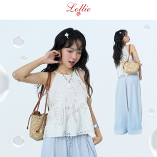 LOLLIE STUDIO - Áo yếm hoạ tiết sao biển sò Aiko Top TKA440