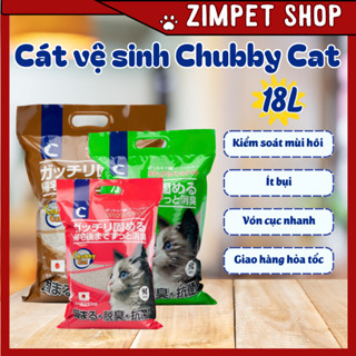 Cát Vệ Sinh Cho Mèo Chubby Cat 18L - Đất Sét Bentonite Vón Cục, Khử Mùi Hiệu Quả
