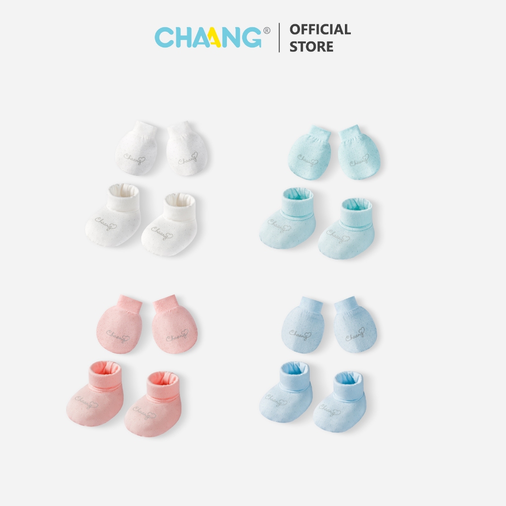 [CHAANG 0-3M] Set bao tay bao chân Sóng cho bé sơ sinh