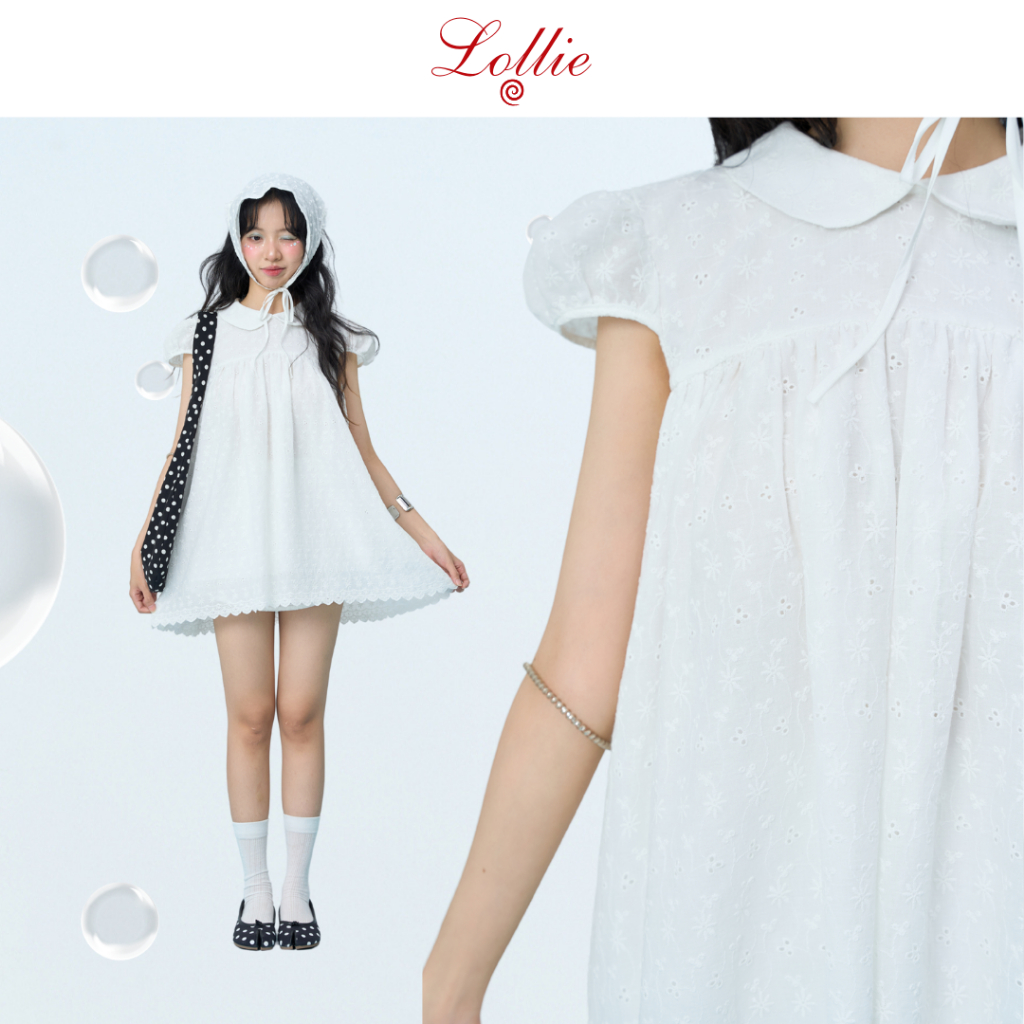 LOLLIE STUDIO - Áo kiểu babydoll cổ sen viền ren Sora Shirt TKA446