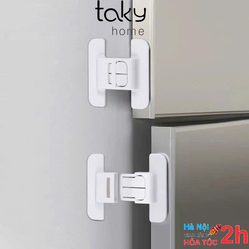 2 Chốt Cánh Tủ - TakyHome , Khóa Tủ Lạnh, Cánh Tủ Ngăn Kéo, Giữ An Toàn, Chắc Chắn, Nhỏ Gọn Tiện Dụng Gia Đình 3108set2