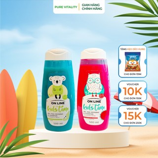  Sữa tắm gội 2 trong 1 cho bé On Line Kids Time hương trái cây tươi mát dịu nhẹ 500ml Ba Lan 