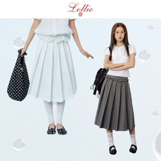 LOLLIE STUDIO - Chân váy xếp li PLEATED MIDI SKIRT TKC48 chân váy dáng dài xám ghi đi học thiết kế cao cấp