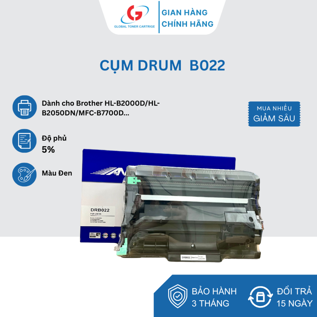 Cụm drum DR-B022 dùng máy in Brother HL-B2000D/B2080DW....