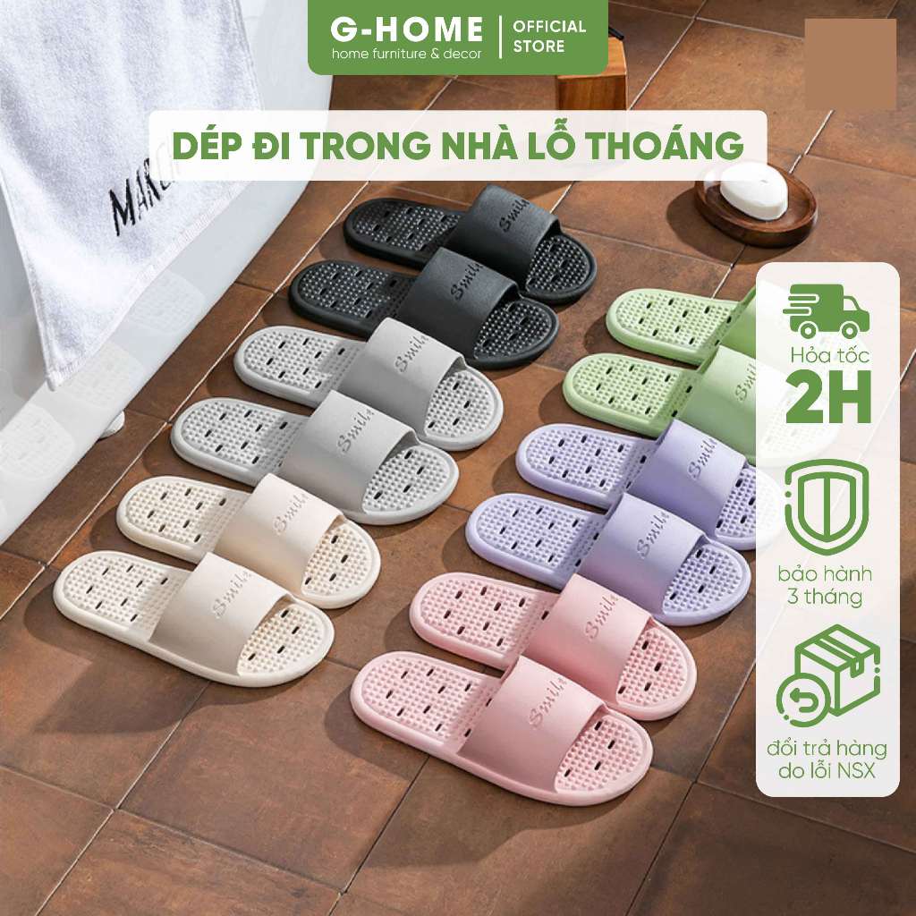 Dép đi trong nhà Ghome lỗ thoáng, siêu nhẹ đi mùa hè mát mẻ DT25M6