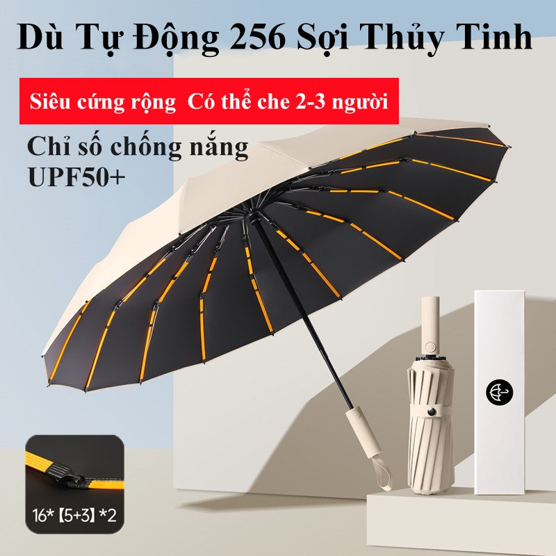 Dù đóng mở tự động COACE Ô dù gập gọn tự động sang trọng che mưa nắng chống tia UV tùy chọn 12 nan 1