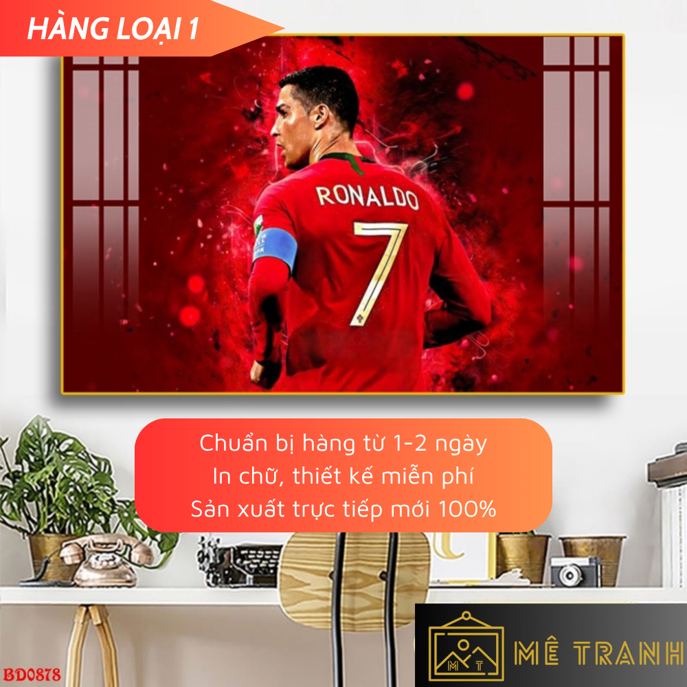 Tranh Treo Tường Tráng Gương Decor Phòng Khách Siêu Sao Bóng Đá Ronaldo CR7 BD4 - Mê Tranh