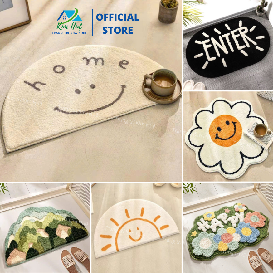 Thảm chùi chân lau chân phòng tắm sợi len bông lông cừu siêu thấm 40x60cm - X07