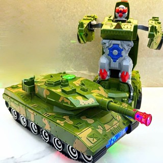  Đồ Chơi Xe Tăng Tự Động Biến Hình Robot Khi Di Chuyển Có Đèn Và Nhạc Vui Nhộn Cho Bé Cảm Biến Chuyển Hướng B66 