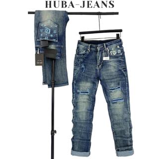 Quần jean nam HUBA-JEANS (có BIGSIZE) rách thời trang PHOM ÔM ỐNG CÔN Menswear Pants
