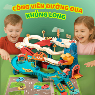  Đồ Chơi Đường Hầm Khủng Long Có Kèm Oto Đường Đua Cao Tốc Chất Liệu Nhựa ABS Cao Cấp Dành Cho Bé 