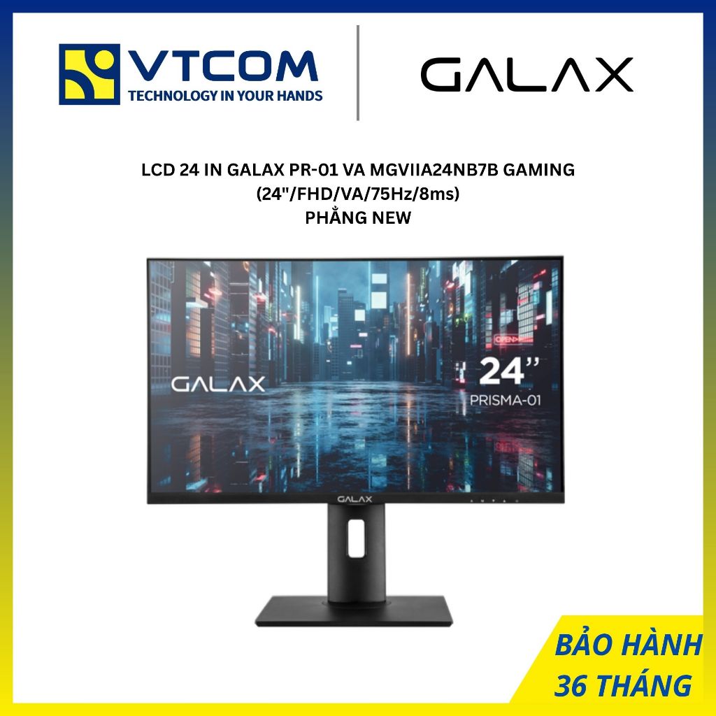 MÀN HÌNH LCD 24 INCH GALAX PR-01 VA MGVIIA24NB7B GAMING (24 INCH/ FHD/ VA/ 75Hz/ 8ms) PHẲNG NEW