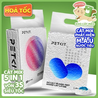 Cát mèo PETKIT - cát đậu mix 5in1, cát test nước tiểu vón cứng khử mùi đỉnh 3.6kg