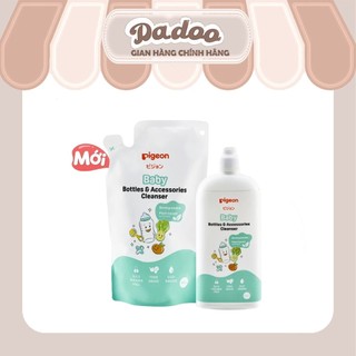 [ Pigeon ] 3 Chai Hoặc 3 Túi Nước rửa bình sữa và phụ kiện gốc thực vật chai 500ml & Túi 450ml