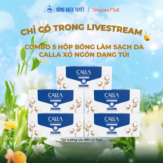 [CHỈ CÓ TRONG LIVESTREAM] Combo 5 Bông tẩy trang Bông Bạch Tuyết Calla Xỏ Ngón Dạng Túi, làm sạch da 80 miếng/hộp