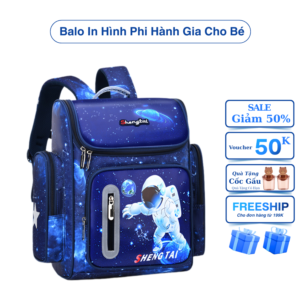Balo đi học chống gù cho bé trai tiểu học và lớp 6 hình phi hành gia cá tính ( Mẫu Mới Nhất )