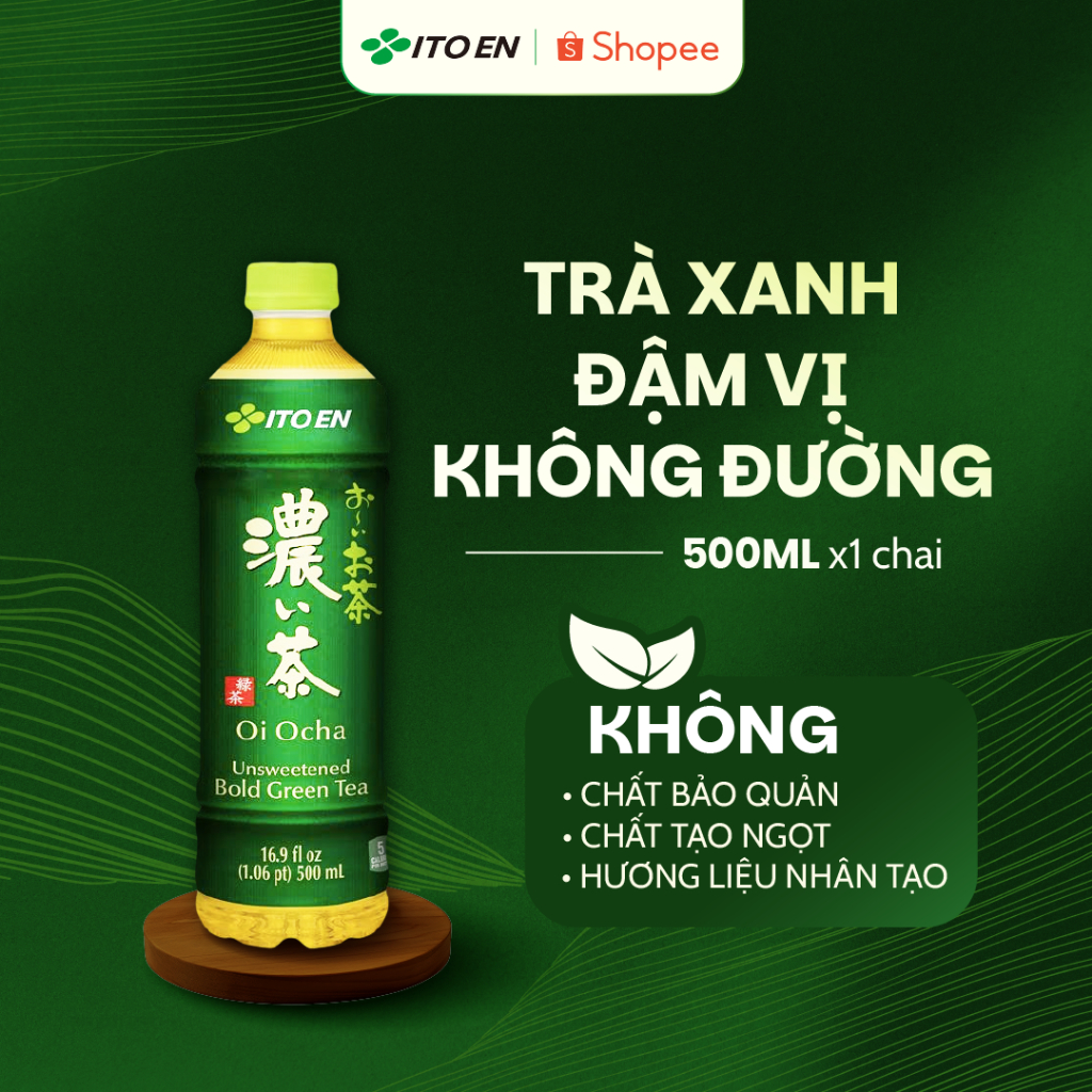Oi Ocha - Trà Xanh Đậm vị Không Đường 500mL