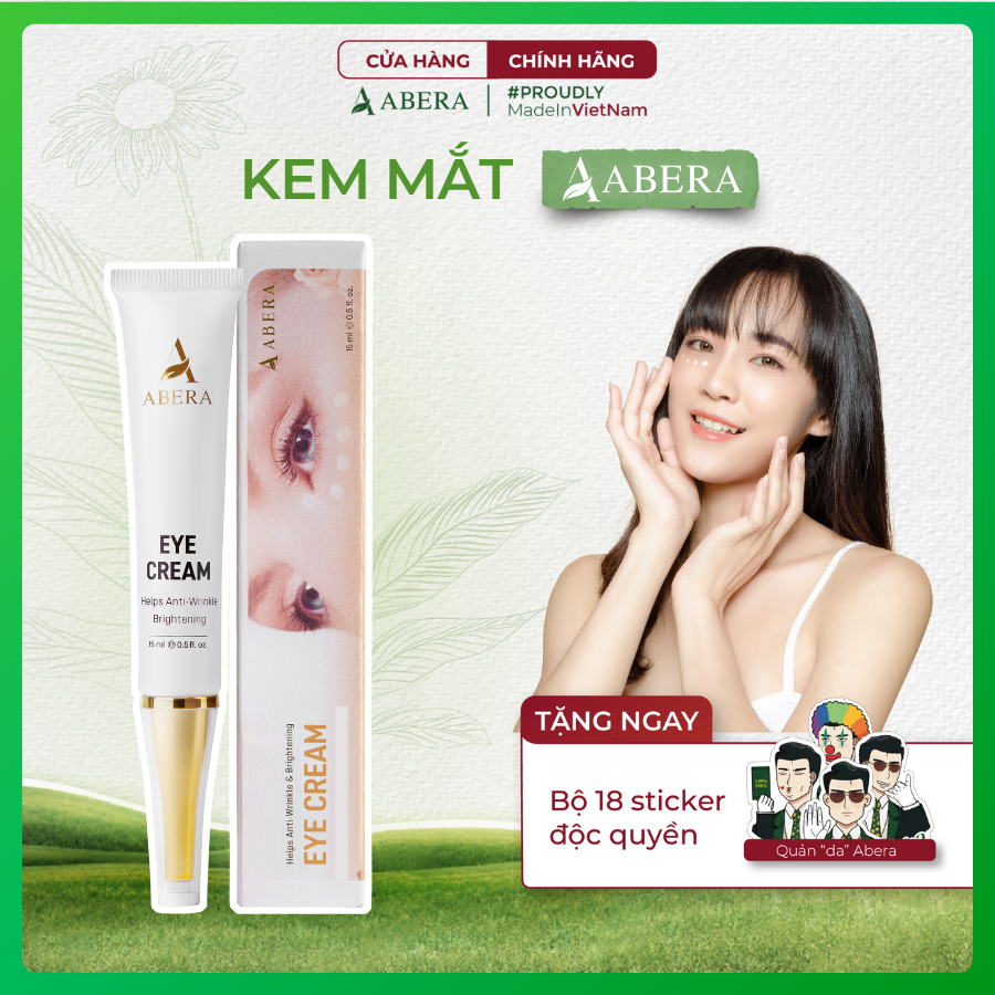 Kem Dưỡng Mắt Abera 15ml - Hỗ Trợ Làm Mờ Thâm Mắt, , Nếp Nhăn Mắt, Vết Chân Chim, Dưỡng Da Sáng Min