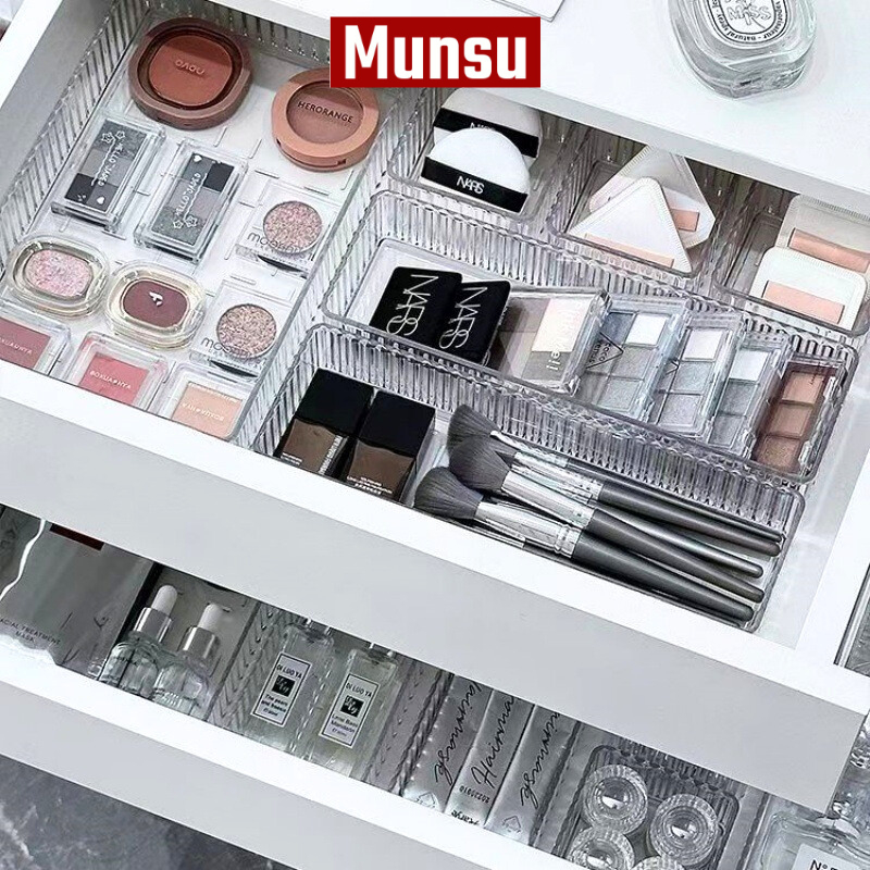 Khay Chia Ngăn Kéo Trong Suốt, Khay Nhựa Đựng Mĩ Phẩm Có Thể Xếp Chồng P300