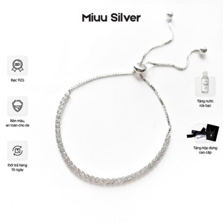 Vòng tay bạc Miuu Silver, lắc tay bạc xinh xắn, lấp lánh, thiết kế dây rút điều chỉnh size Katarine