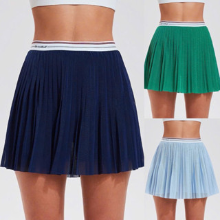 Chân Váy Xếp Li Phối Lưới Cạp Trắng  Tennis Tập GYM GOLF,Pickleballs,Váy Xếp Ly 2 lớp Hàng QC Cao Cấp-Winni Sport