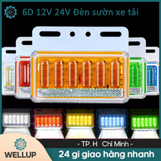 Đèn sườn xe tải 12V 24V đèn LED hông xi nhan xe tải 6led với 3 chế độ soi lốp, xi nhan, hành trình