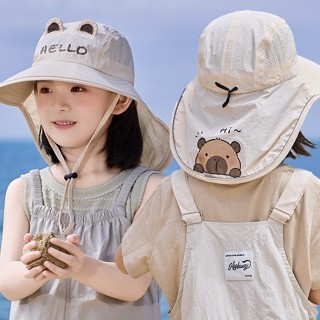 Nón Chống Nắng Cho Bé Trai Bé Gái Ngăn chặn tia UV Họa Capybara Dễ Thương cao cấp Vải Nhanh khô Thoáng khí Mũ Bucket