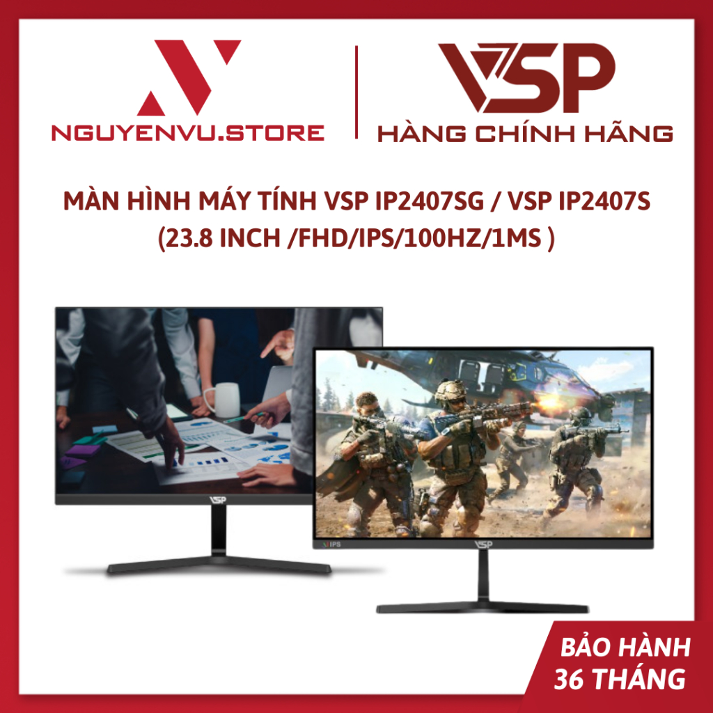 Màn Hình máy tính VSP IP2407SG / VSP IP2407S 23.8 Inch (FHD/IPS/100Hz/1ms ) / VSP V2408S (23.8"/IPS/