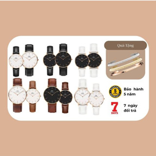 (Tặng Vòng Tay) Đồng Hồ Đôi Nam Nữ DW Dapper-Daniel Wellington Classic Dây Da Bảo Hành 5 Năm