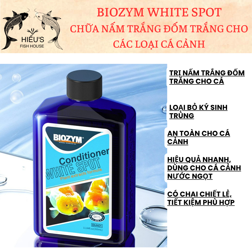 Biozym White Spot - chữa nấm trắng đốm trắng cho các loại cá cảnh