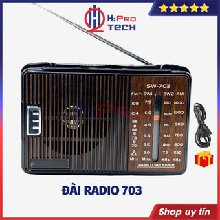  Đài Radio Cho Người Già 701 - 703 Cổ Điển - Đài Fm-Am 5 Band Sóng Khỏe Tặng Dây - H2pro 