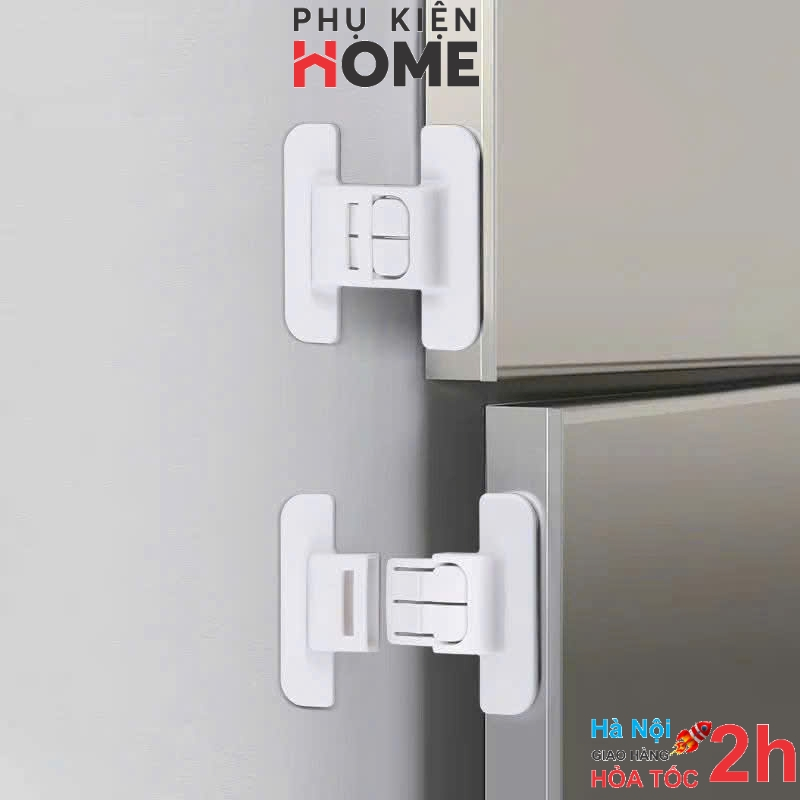 2 Chốt Cánh Tủ , Khóa Tủ Lạnh, Cánh Tủ Ngăn Kéo, Giữ An Toàn, Chắc Chắn, Nhỏ Gọn Tiện Dụng Gia Đình.Phukienhome 3108Set2