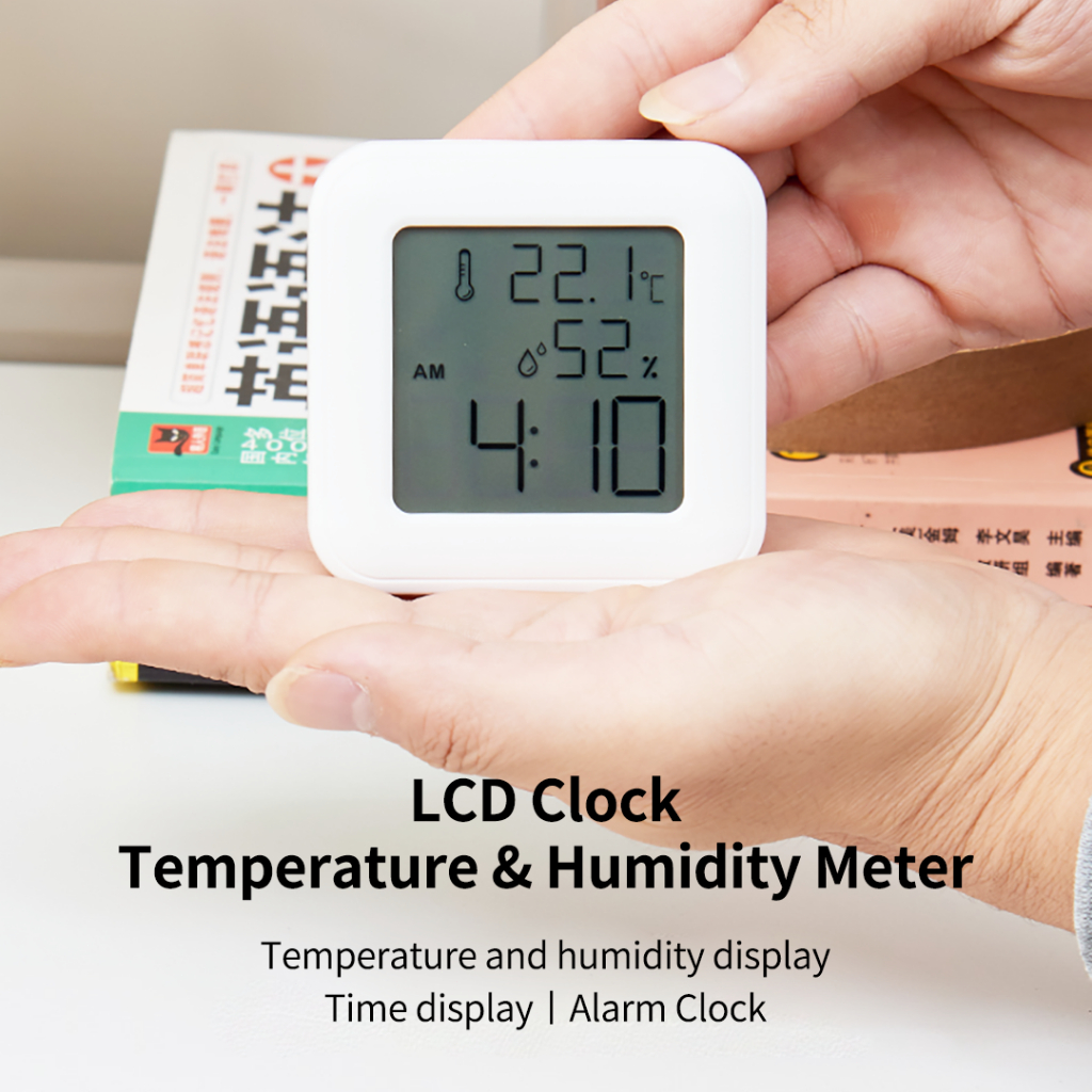 Đồng hồ Đo Nhiệt Độ/Độ Ẩm LCD‌ ℃/℉‌ Chuyển đổi đơn vị nhiệt độ 10 giây/cập nhật Mặt đế từ tính