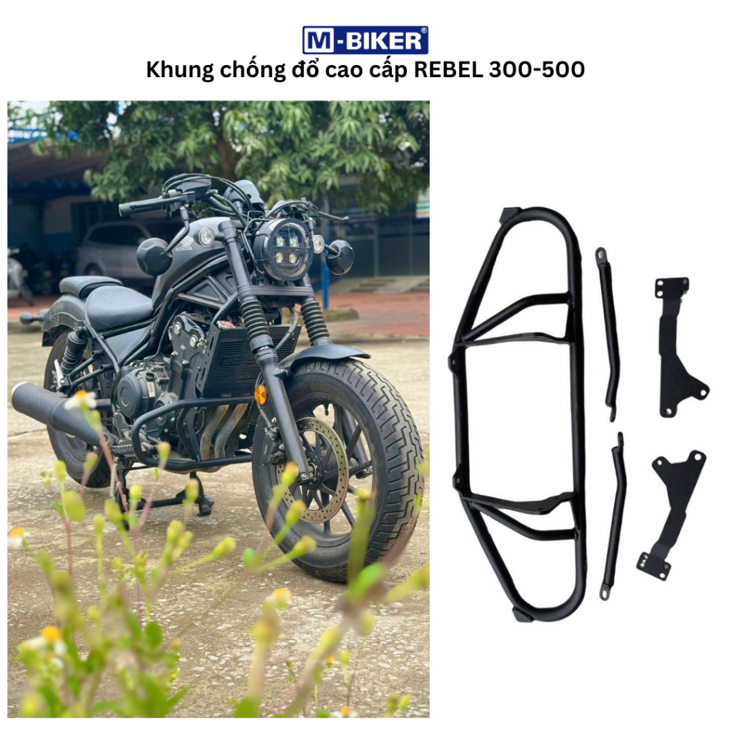 Khung chống đổ rebel 300-500, chống đổ rebel, khung chống đổ rebel 2 bên, phụ kiện rebel, mbiker