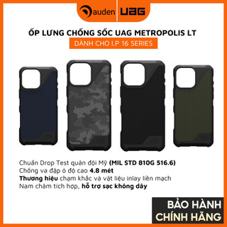   iPhone 17 16 15 Series  Ốp lưng chống sốc UAG Metropolis LT hỗ trợ sạc không dây va đập đến 4.8 m 