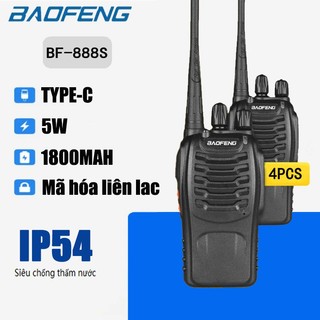 [4 bộ] Bộ đàm Baofeng BF-888S bao gồm đầy đủ các phụ kiện，Rất bán chạy