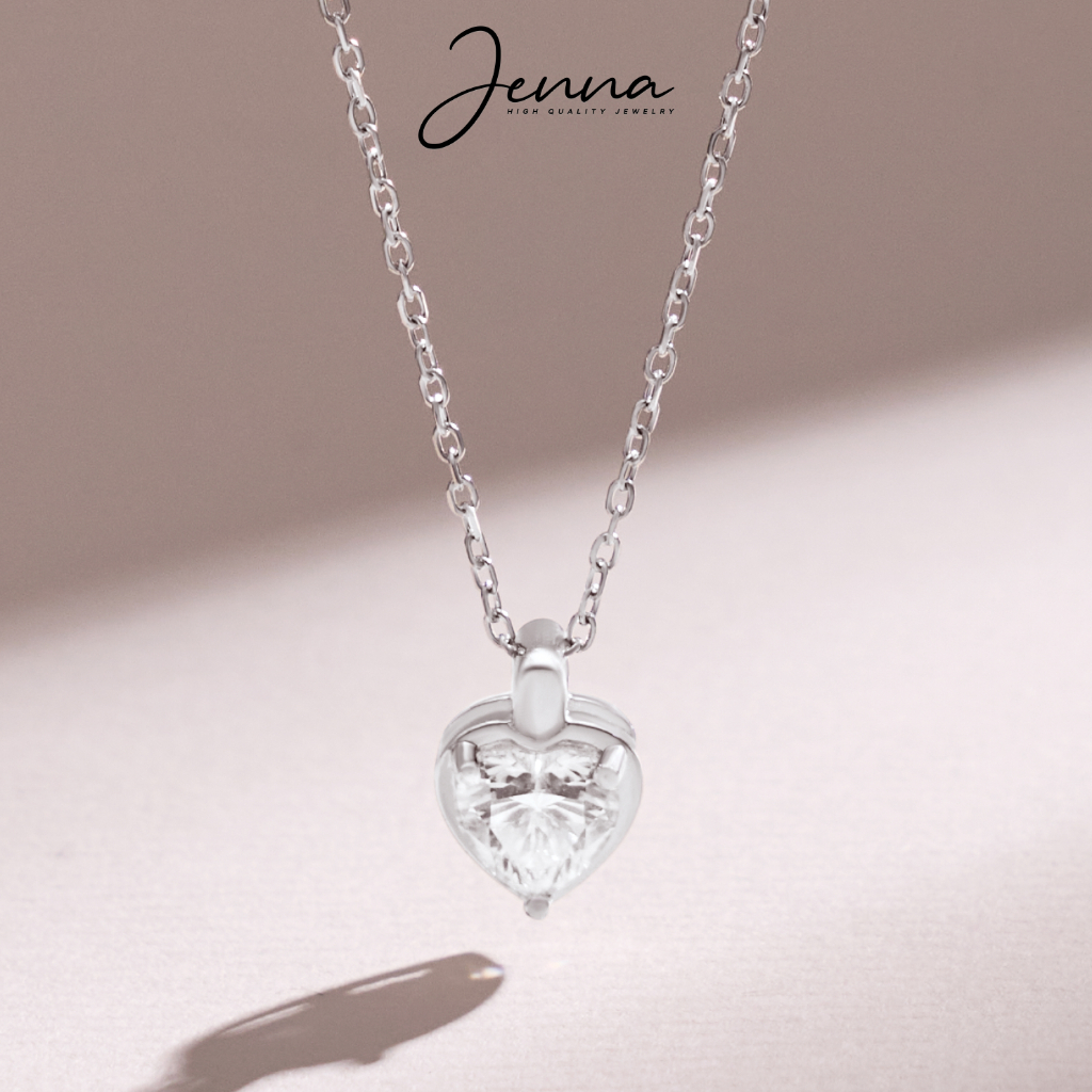 Dây chuyền Bạc Trái tim Harmony Jenna JKC103 Đá Moissanite 1 carat Kiểm định GRA