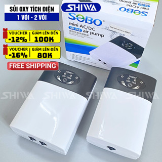 Máy Sủi Oxy Tích Điện Siêu Êm SoBo 2 Vòi SB268 và 1 vòi SB168 - Sủi Oxy Bể Cá Cảnh Tặng Kèm Vòi Đá Sủi Shiwa