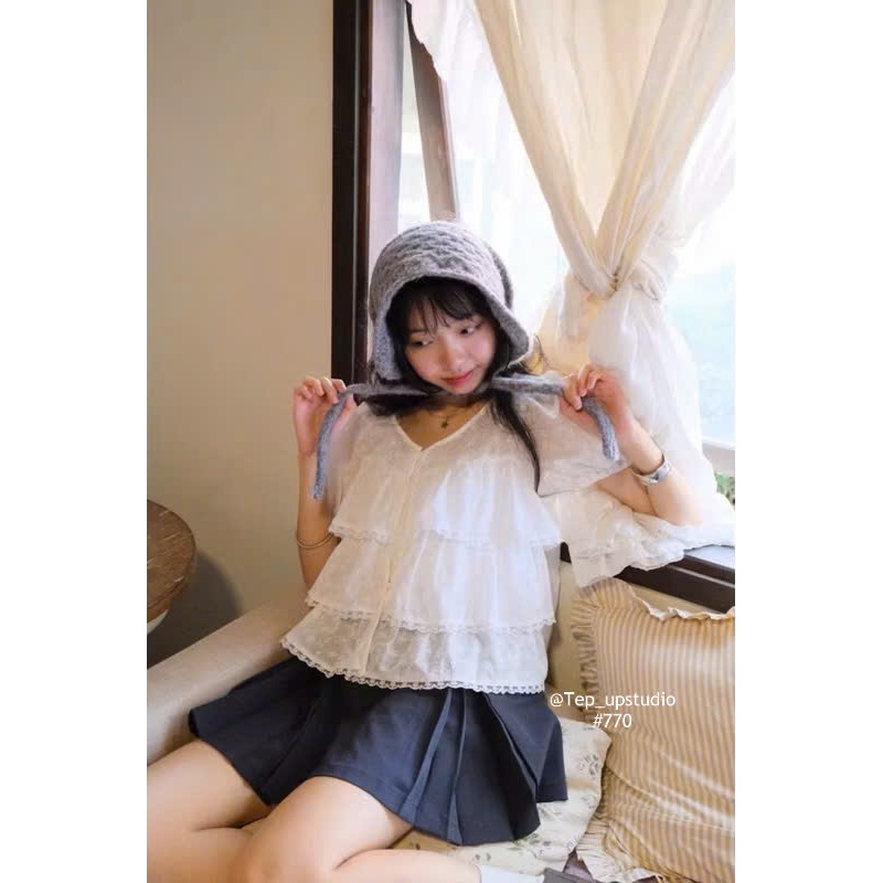 𝑼𝒑 𝑺𝒕𝒖𝒅𝒊𝒐 𝒙 𝑹𝒐𝒔𝒊𝒆 -  Áo 3 tầng bèo ren dáng babydoll #770