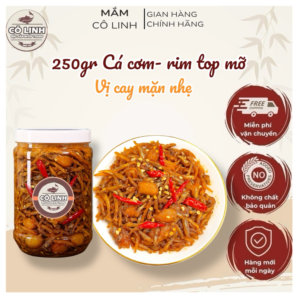 Cá Cơm Khô Rim Tóp Mỡ 250g Vị Cay Mặn Đậm Đà – Hao Cơm