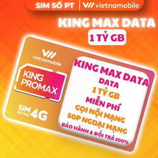  Sim 4G King Max Data Vietnamobile – Data 1 Tỷ GB – Gọi nội mạng miễn phí – 50 phút ngoại mạng 